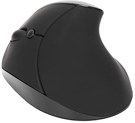 KIMISS Ratón Ergonómico para Zurdos Ratón para Zurdos Inalámbrico Abs Ratón Vertical para Mano Izquierda 2.4G Ratón Ergonómico Vertical Inalámbrico Ratón Recargable con Adaptador USB dpi (Negro)