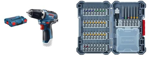Bosch Professional 12V System Akku-Bohrschrauber GSR 12V-35 (ohne Akkus und Ladegerät, in L-BOXX 102) + 40tlg. Schrauberbit-Set (Zubehör Bohrschrauber und Schraubendreher)
