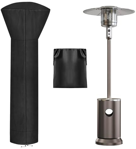 OutdoorLines Housse imperméable pour chauffage de terrasse avec fermeture éclair et sac de rangement, résistant à la poussière, aux UV, au vent, au propane, 1 paquet de 200 x 33 x 19 cm, noir