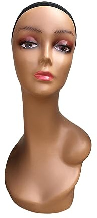 ＡＷＨＡＯ Modèle de Tête de Mannequin Femme, Tour de Tête Réaliste 53 Cm, Surface Lisse Polyvalente, Accessoires D'affichage de 19 Pouces de Haut pour Magasin, Style un