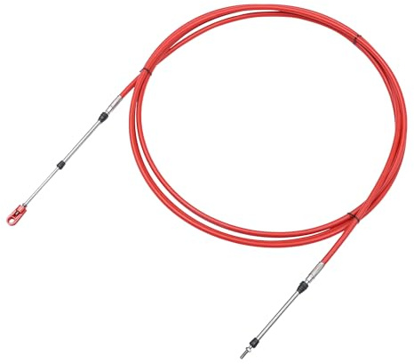 uxcell 1 Stück 4,8 m 197 Zoll Marine Typ 3300/33C Drosselklappe Fernbedienung Box Kabel mit Gabelkopf für Yamaha Außenbordmotor Boot Motor Lenksystem Rot