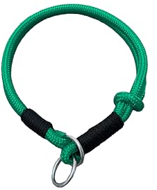 Hummelt® Hundehalsband aus weichem Tauwerk, geflochtenem Seil mit Zugbegrenzung grün 60cm (L-XL)