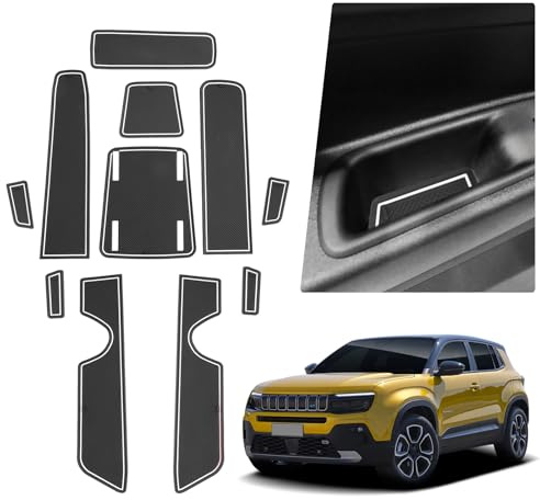 BIBIBO Antirutschmatten kompatibel mit Jeep Avenger 2023 2024, Auto Mittelkonsole Gummimatten, Jeep Avenger Antirutsch Pads, Anti Rutsch Schutzmatte, Rutschmatten, Auto Matten (Weiß)