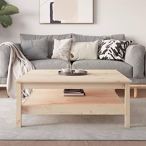 THOYTOUI Couchtisch, Vitrinenschrank Vorzimmerschrank Dekorationsschrank Küchenschrank Geeignet für Stube Büro Aufenthaltsraum Teestube 100x100x40 cm Massivholz Kiefer
