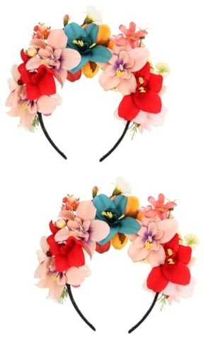 ibasenice 2st Stirnband Aus Künstlichen Blumen Blumengirlanden-stirnband Blumenstirnband Floraler Kopfschmuck Blumen-haar- Haarschmuck Für Die Hochzeit Gefälschte Rosenblütenkrone Stoff