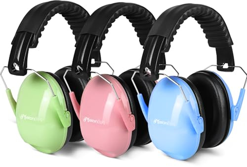 MelonArt Noise Cancelling Headphones for Kid Adult, 3PCS Kids Ear Hearing Protection 27dB Noise Reduction Earmuffs for Autism Sensory Toddler Soundproof Headphones for Shooting/Monster Truck/Concert