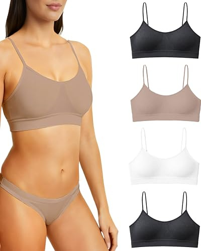 Risalti Soutien Gorge sans Armature Épaules Étroites 3 Pcs - Brassiere Femme sans Armature en Microfibre, Élastique et Confortable Seamless Bra, Top Lingerie - Made in Italy