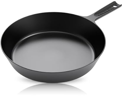 COOKLIFE 10 Inch Lightweight Pre-Seasoned Cast Iron Skillets with Handle Cover - Smooth Polished Surface, Easy to Clean Cast Iron Pan Use in the Oven, on the Stove or Grill, Over a Campfire