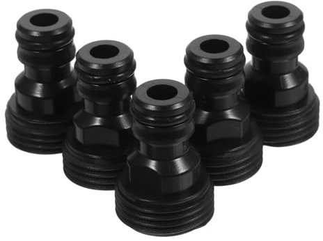 NULYLU 5pcs Black Water Gun Connector Hose Fittings Quick Connect Washer Adapter for Washing Machine Inlet Hose Repair
