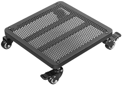Quadratischer Blumentopf-Trolley aus Eisen, großer Rollwagen mit Rädern und Bremsen, für Garten, Blumentopfständer, für drinnen und draußen, Schwarz (40 x 45 cm)