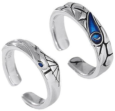 GAROZATION 2stücke Vintage Finger Ringe Für Valentinstag Ringe Mit Augen Schmuck Deko Für Retro Damen Und Herrenringe Stilvolle Für Liebende
