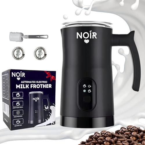 NOÍR Milk Frother, 4 in 1 Handheld Electric Froth Maker, Large 350ml Capacity for Coffee, Lattes, and Cappuccinos, Sleek Design, Powerful Motor, and Easy to Clean, Free Cleaning Brush Included