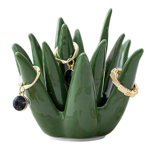Aloe Plant Ring Holder, Cactus Ring Holder, Aloe Jewellery Stand, Statue Jewellery Dish Ring Holder, Jewelry Bracelet Earrings Necklace Organizer