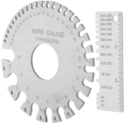Gatuida 2pcs Thickness Gauge Measuring Tools Wire Gauge Inspection Stainless Steel Tools for Metalworking Dual Side