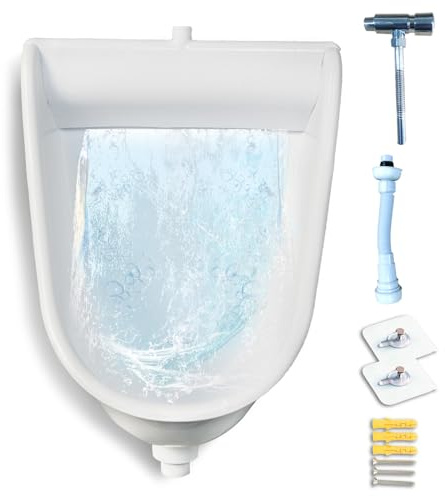 JINGSHIQIAOPL Orinatoio da Uomo in Plastica per Esterni, WC Orinatoio Sospeso, Orinatoi a Parete per Adulti, Orinatoio da Bagno per Uomo a Parete, Orinatoio Portatile per Uomo(White)