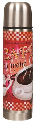 Bouteille isotherme 45cl collection LOUISE modèle Café du matin rouge