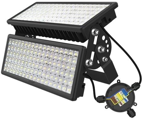 BERSUANG 200W 28000LM Projecteur LED Extérieur,Projecteur Super Lumineux Terrain de Sport 6500K Blanc Froid, IP67 Etanche pour jardin arrière