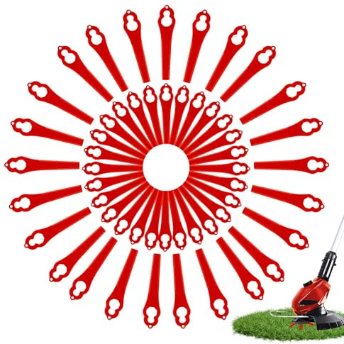 Pack of 100 Grass Trimmer Blade Set, 83 mm Replacement Blade Grass Trimmer, Compatible Blades for Lawnmowers, Lawn Mower Blades, Plastic Blade Accessories for Einhell Battery Grass Trimmer, Brush