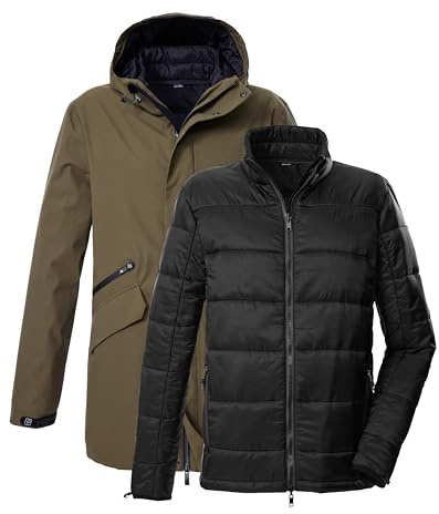 Killtec Herren 3 in 1 Funktionsparka mit Kapuze und einzippbarer Steppjacke KOW 94 MN PRK, mud, L, 43332-000
