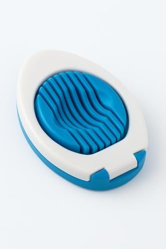 ORCHIDS Egg Slicer with Stainless Steel Wire – Multifunctional Heavy-Duty Egg Cutter for Boiled Eggs, Ham, Banana, Strawberries – Evenly Slices Every Time (Blue)