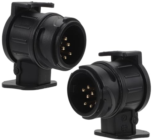 SOPOTUTU 2 Pezzi Adattatore Spina Rimorchio Pin Pin Connettore Elettrico Robusto in Plastica e Metallo Compatibile per Trailer RV e Caravan Portatile e Facile da Installare