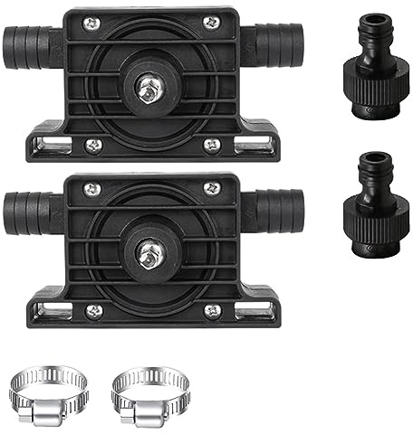 Aniyaa 2 Pack Hand Electric Drill Water Pump, Portable Mini Oil Pump with Water Hose Quick Connectors Self Priming Fluid Pump Black