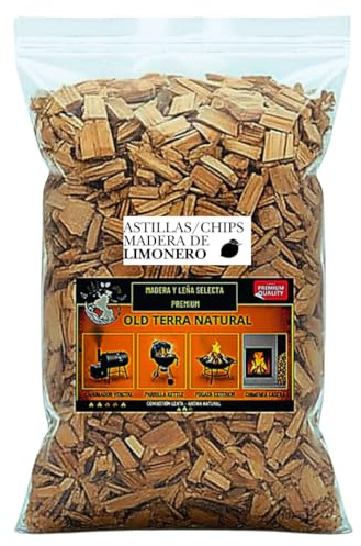 Astillas de Limonero para Encender Fuego, Aroma Natural, Chips de Leña, Color Negro, Tamaño Estándar, 15 x 5 x 3 cm (1, Limonero)