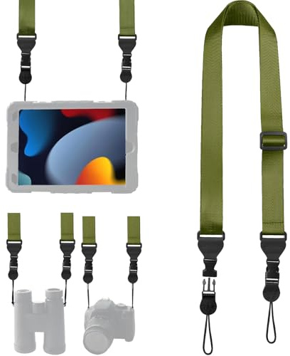 XILIYAI Universal Shoulder Strap Comfortable for iPad Strap Nylon Neck Lanyard for iPad/Samsung Tablet Case,Camera Crossbody Laptop Binocular Luggage Bag (Green Adjustable Neck Strap)