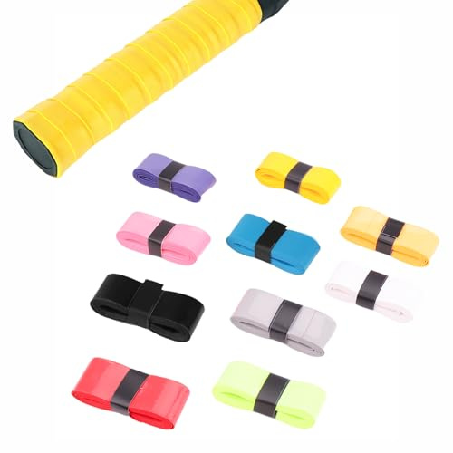Icyowls 10 Pezzi Nastro Grip Badminton, Nastro per Impugnatura Racchetta da Tennis, Autoadesivo per Rivestimento della Superficie, Antiscivolo e assorbi-Sudore, Multicolore