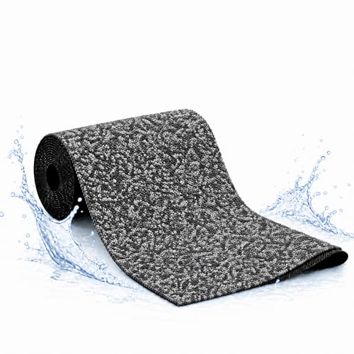 VIALIA Steinfolie grau für Teichrand & Bachlauf, 0,4 x 13 m, Stärke 0,5 cm | kiesbeschichtet für natürliche Teichumrandung, witterungsbeständig, Teichfolie in Steinoptik