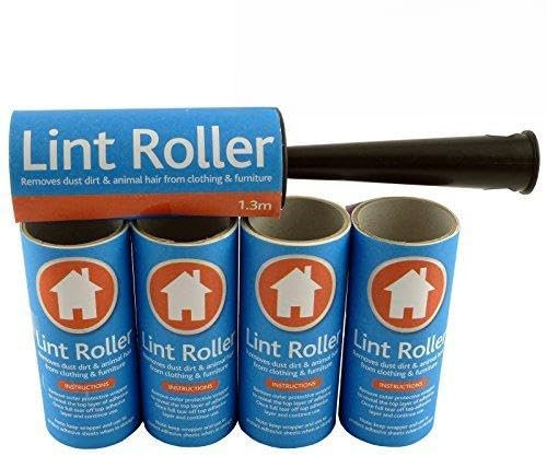 Fusselroller + 5 Sticky Ersatz Kopf – einfach in der Verwendung Fusselroller – Pet Hair & Flusen Entferner, entfernt die Staub/Schmutz und Tierhaare von Kleidung und Möbel, 3 Stück