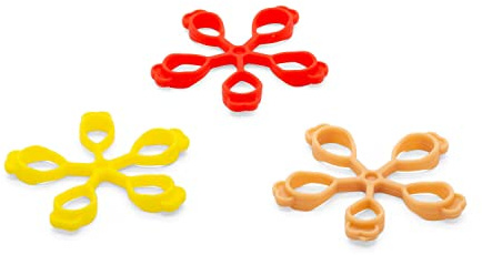 AFH Finger Expander | Hand Exerciser | 3er Pack | sehr leicht (beige), leicht (gelb) und mittel (rot)