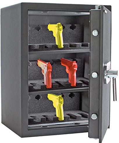 Profirst Kurzwaffentresor Hawking 15 Elektronikschloss EN 1300 Klasse B Anthrazit BxH 49x66cm Befestigungsmaterial 3 Schaumstoffhalter 2 Fachböden verstellbar