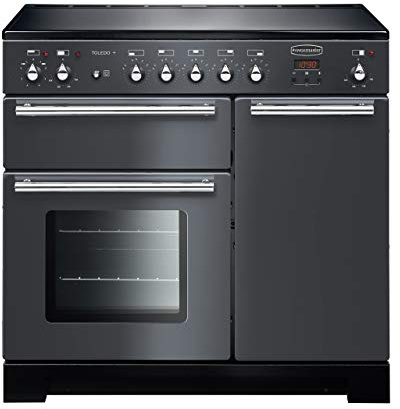 Rangemaster Toledo + TOLP90EISL/C 90cm wide Electric Range Cooker with Induction Hob - Slate - A/A Rated