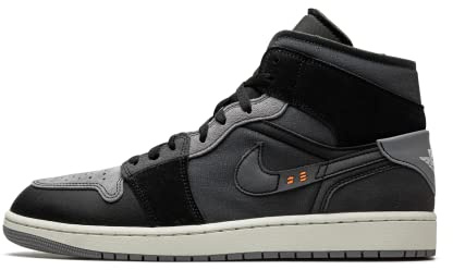 Jordan Nike Air 1 Mid Men's Shoes Black/Fire Red-White DQ8426-060, Black/Cement Grey-lt Graphite, 7 UK