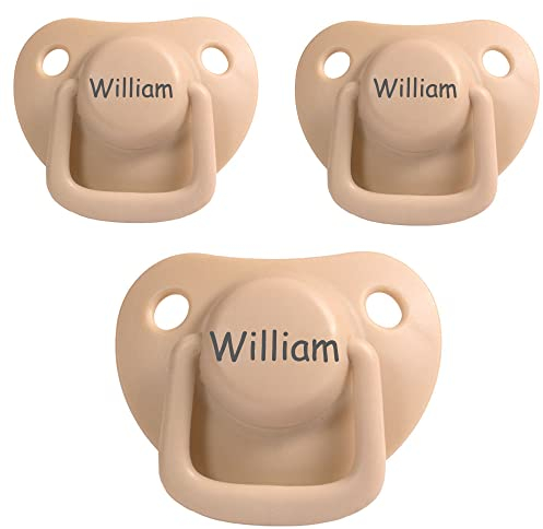 Namensschnuller, personalisiert auf Schnullern von Filibabba, Silikon. Größe 1, 0-6 Monate, 3 Stück, Schnuller mit Namen, Nuckel, Junge, Mädchen, BPA-frei Schnuller, Made in Denmark, Graviert