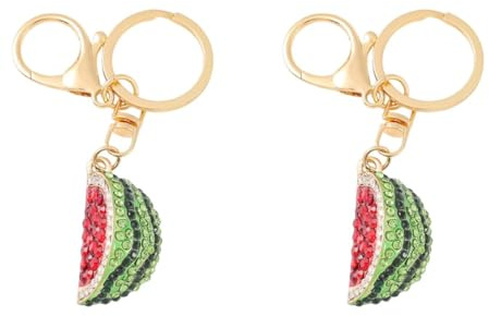 VALICLUD Lot de 2 porte-clés pastèque - Pendentif en forme de pastèque - Strass - En forme de fruit - Pour clés de sac, rouge, 10.00X2.00X2.00CM