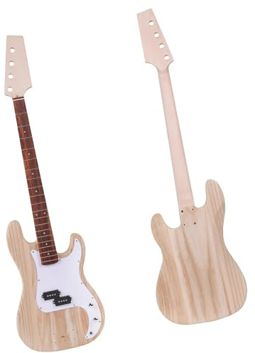 DIY-Gitarren-Bodykit DIY Bassgitarren-Bausatz Bauen Sie Ihren Eigenen E-Bass Mit Paulownia-Korpus, Schlagbrett, Elektronik, Ahorn-Gitarrenhals, Palisander