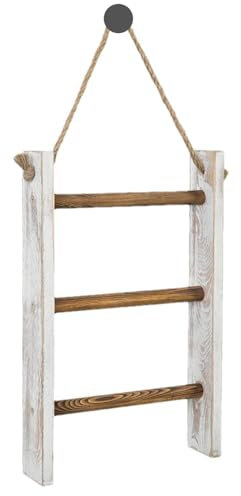 Deckenleiter – Badezimmerleiter- | Kleiderleiter | Handtuchleiter freistehend | Breite Anwendungen aus | Mini-Geschirrtuchleiter | 3-stöckiger Handtuchhalter zur Wandmontage für Badezimmer