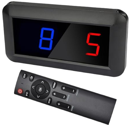 Perfeclan Elektronische Anzeigetafel mit Fernbedienung Multifunktionaler Tabletop Score Board Score Keeper für Tischtennis Baseballfußball, Blau Und Rot