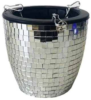 WJLYDM 1PC Disco Ball Planter Hanging Flower Pot Vase Plastic Mirror Glass Succulent Plant Holder Flower Basket Home Garden Decoration