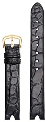 dongriuk Lederarmband für OMEGA De Ville Lederarmband V-förmige Öffnung Schraubstange Damenuhr(Blackg)