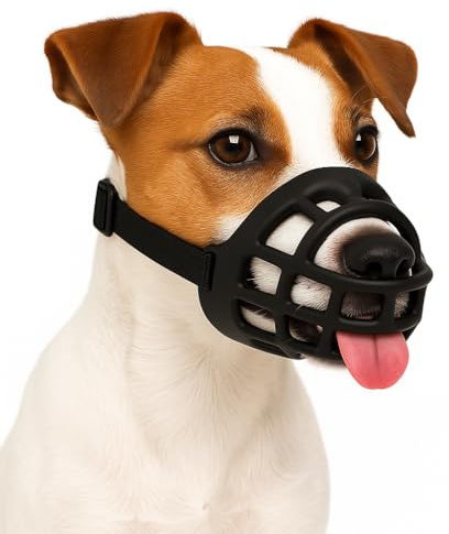 Maulkorb für Hunde – Flamingo Muzzle Benzo schwarz – Größe S – weiches Silikon – verstellbare Riemen – Sicherheit und Komfort