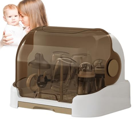 Estante de Secado para biberones de bebé, Estante de Secado de Botellas con Bandeja de extraíble, encimera Duradera para biberones de niños pequeños y Caja de Almacenamiento
