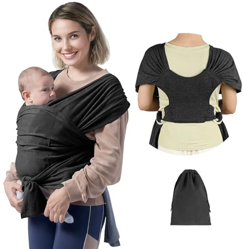 AUYAO Tragetuch Baby Neugeborene Babytrage Kleinkind Baby-Tragehilfe | Einfach Anzuziehen Mütter Väter Elastisches Baby Trage Freihändige Tragehilfe Einfach anzulegender Baby-Tragetuch Ergonomi