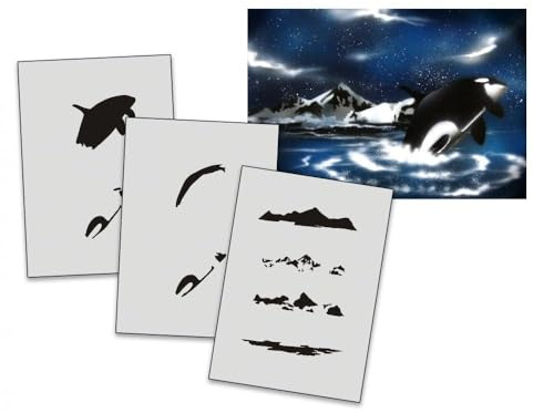 AS-028 Orca Step by Step Airbrushschablone Größe M