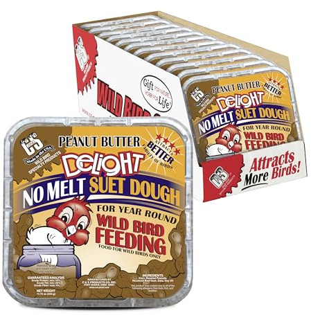C&S EZ Fill Peanut Butter 12-Pack Suet and Snak Feeder, Holds One 56-Ounce Suet Cake