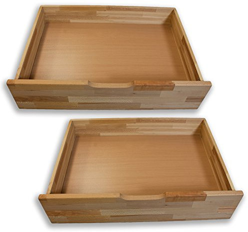 Bubema Bettkastenset Kernbuche Massiv mit Rollen, bestehend aus 2 Bettkästen