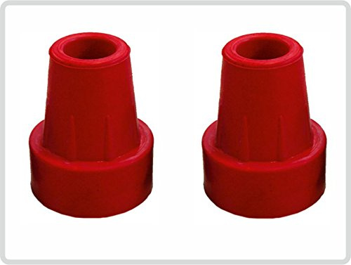 2er Set Krückenkapsel, Saugkapsel mit Stahleinlage für Gehstöcke Gehhilfen, rot - Rohrdurchmesser 16 mm