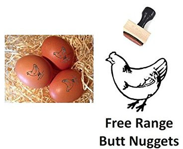 11mm Rubber Egg Stamp - Free Range - Butt Nuggets
